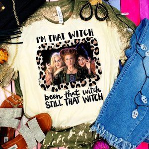 I'm that Witch Hocus Pocus - Heather Olive Bleach  - Large